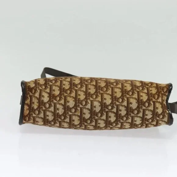 Christian Dior Trotter Canvas Shoulder Bag Brown Gold Auth 141785 - Picture 7 of 16